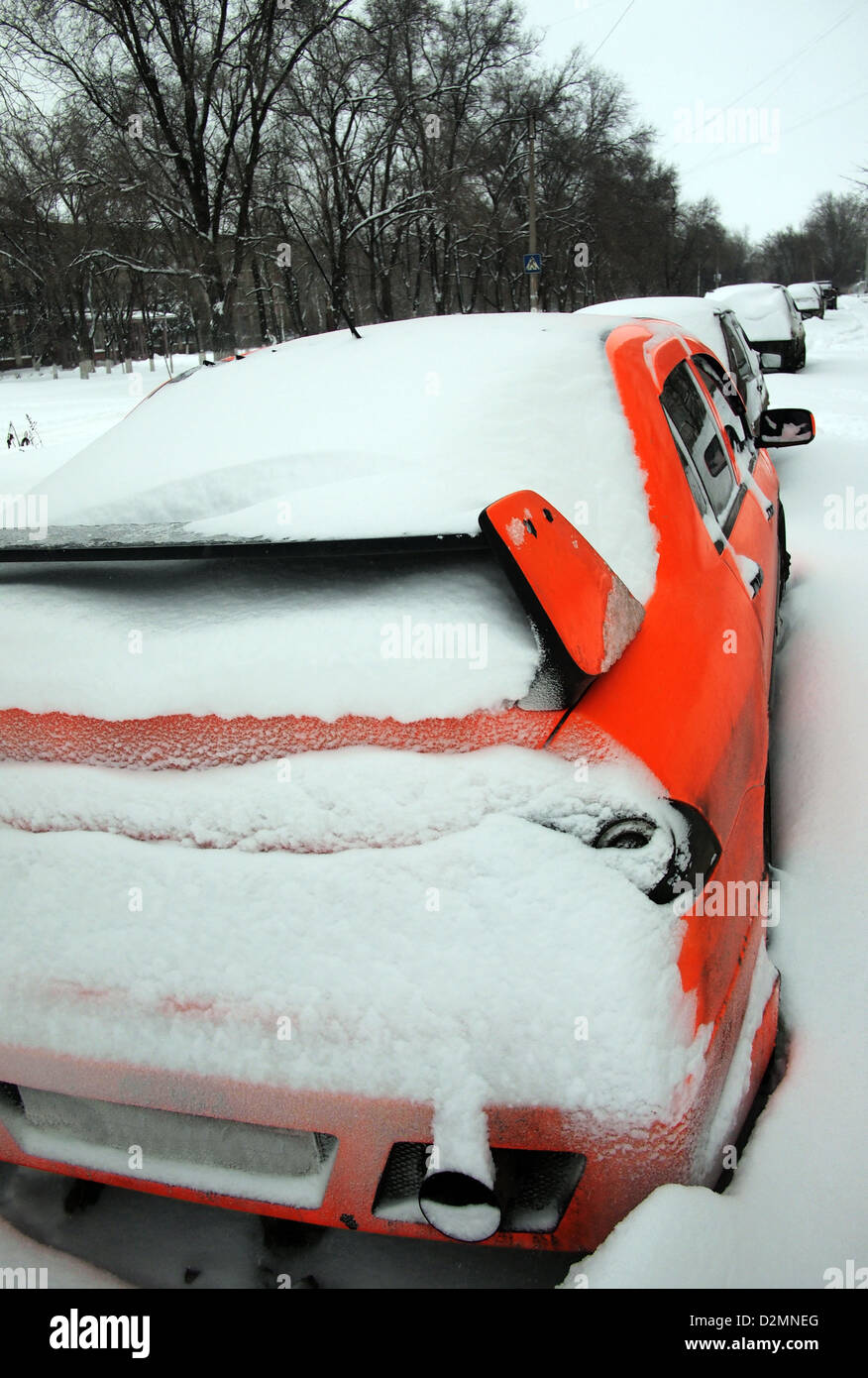 car cowered by snow Stock Photo