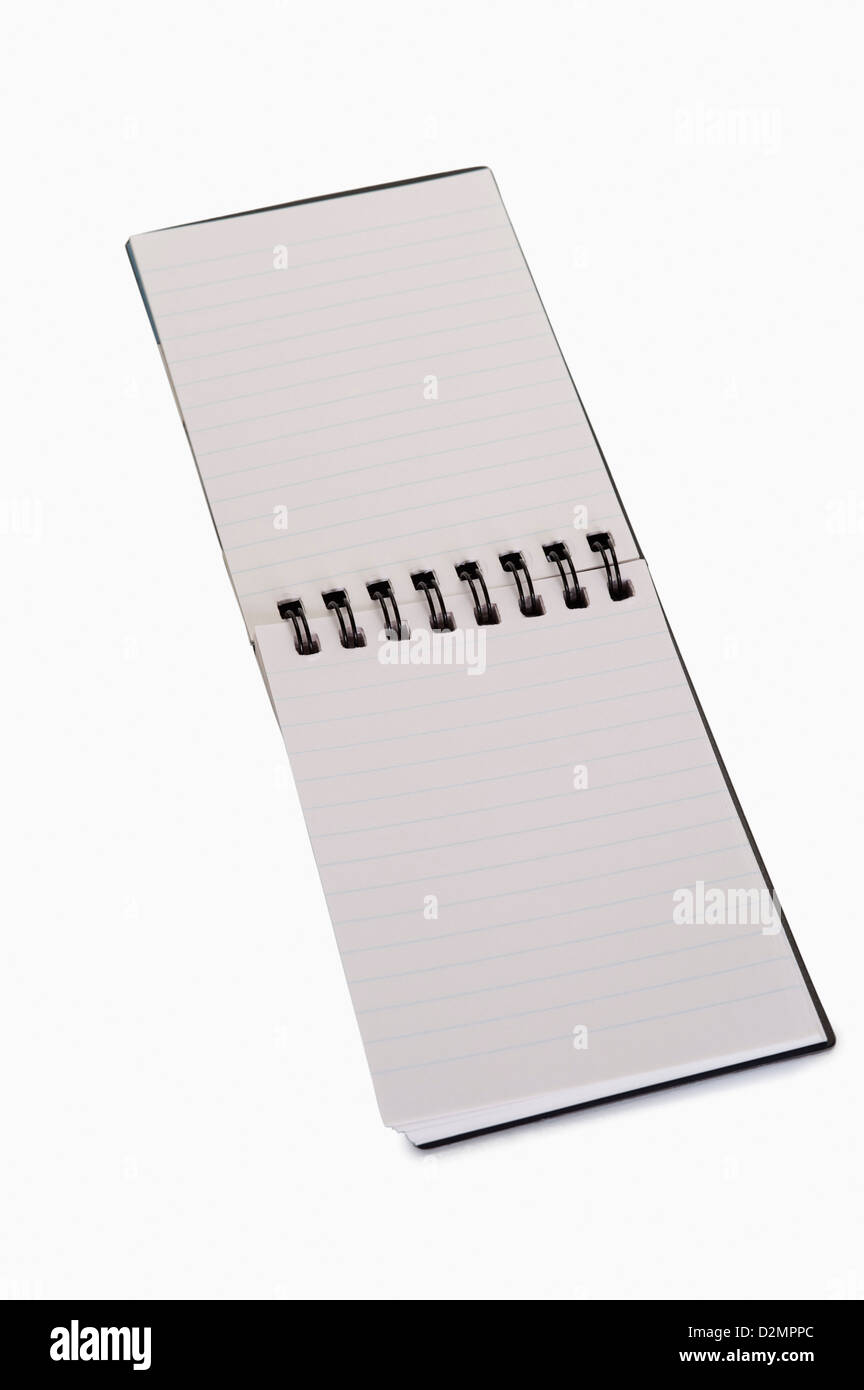 Close-up of a spiral notebook Stock Photo