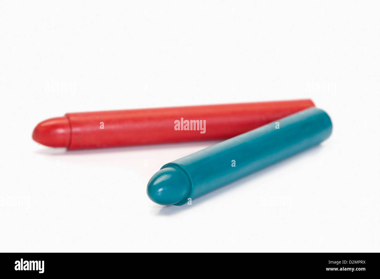 Horizontal red blue red crayons hi-res stock photography and