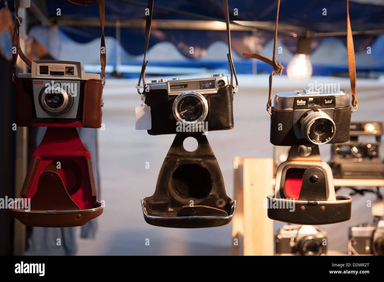 Old fashioned film cameras for sale Stock Photo Alamy