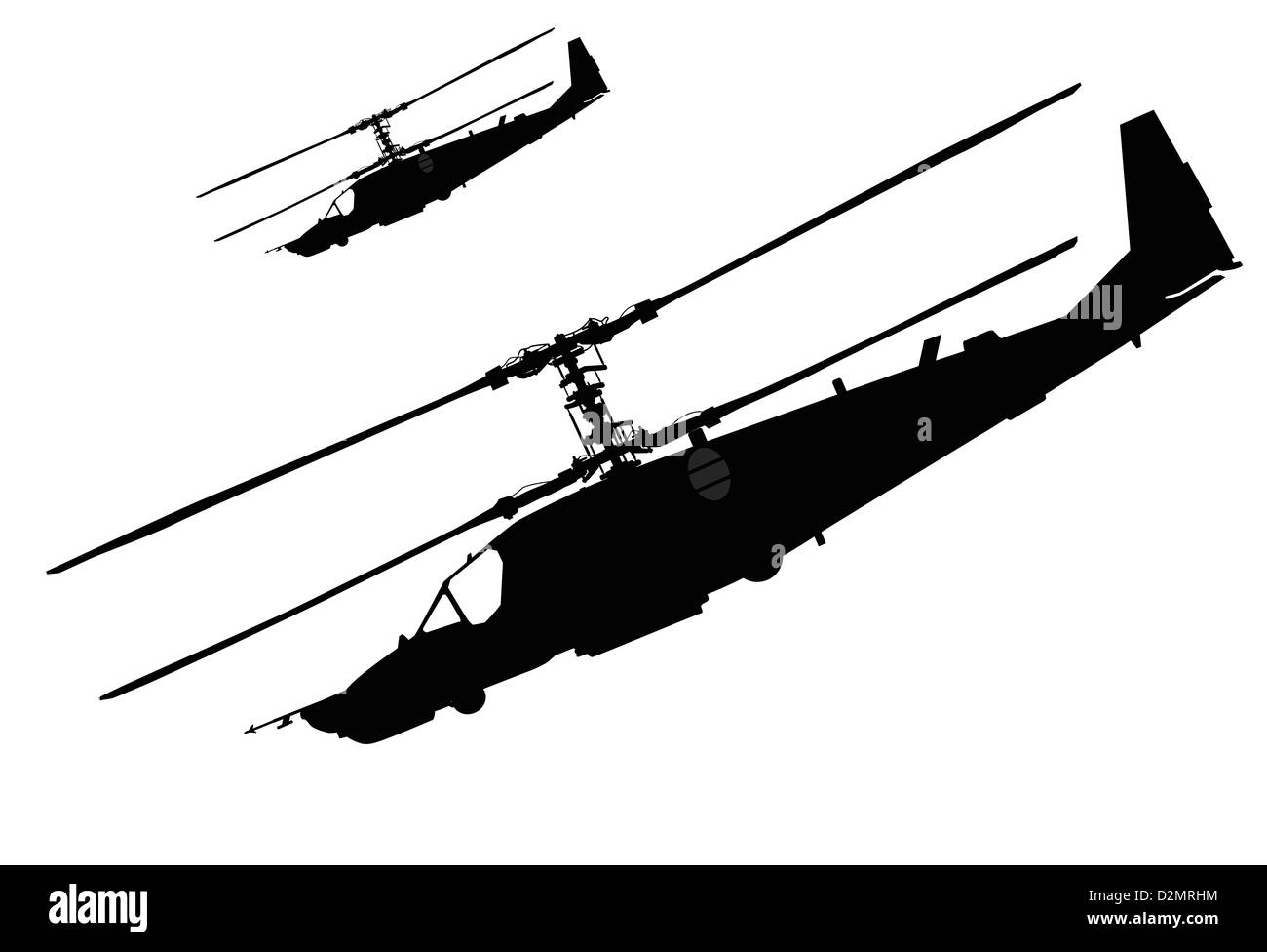 Russian Ka-50 Black Shark (Hokum A) attack helicopter silhouette. Vector  Stock Photo - Alamy