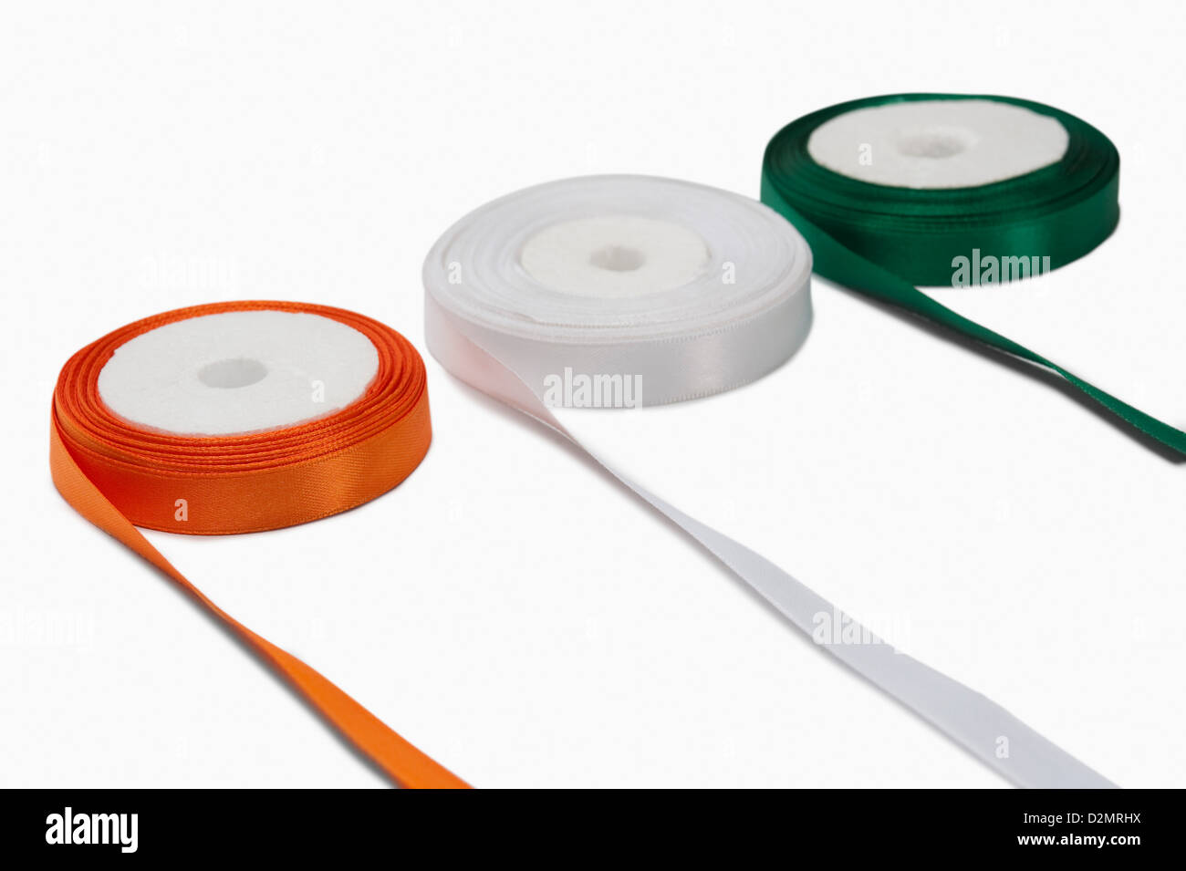 Ribbons representing Indian flag colors Stock Photo - Alamy