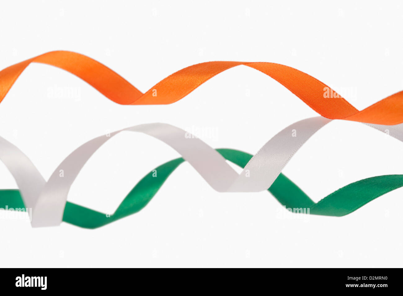 Ribbons representing Indian flag colors Stock Photo - Alamy