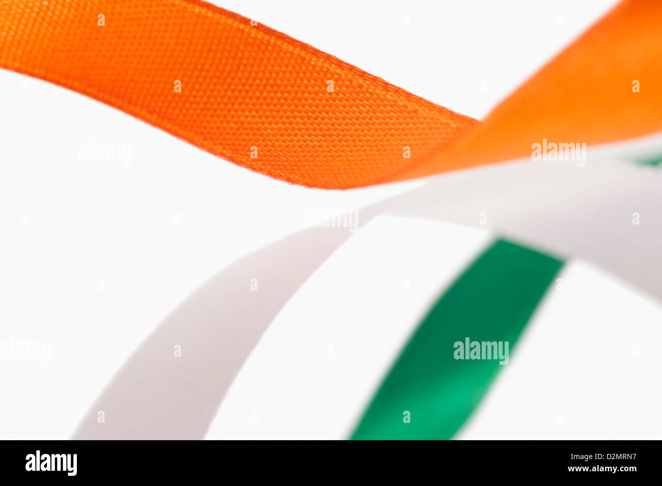 Ribbons representing Indian flag colors Stock Photo - Alamy