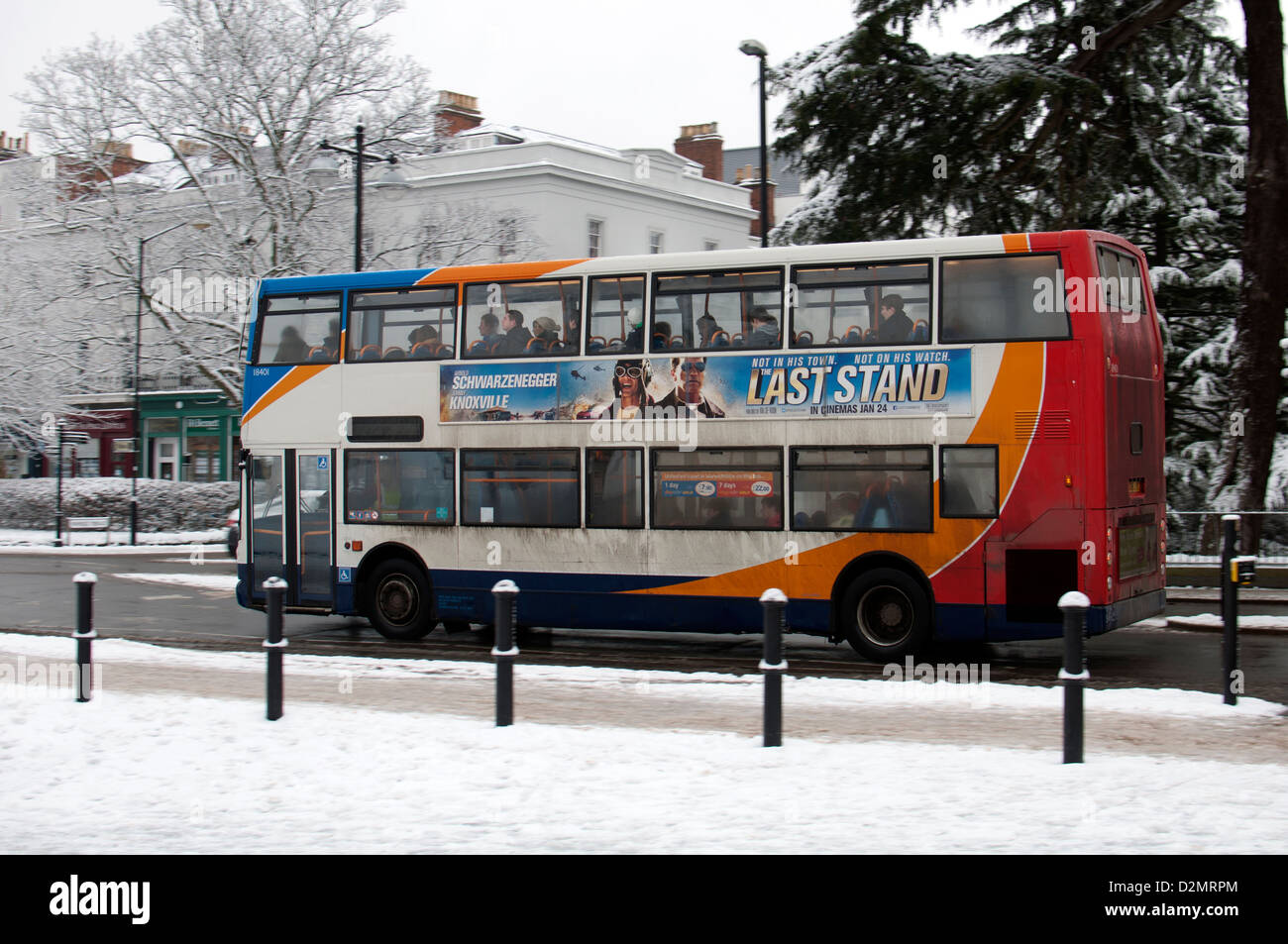 Dirty bus in winter Stock Photo - Alamy
