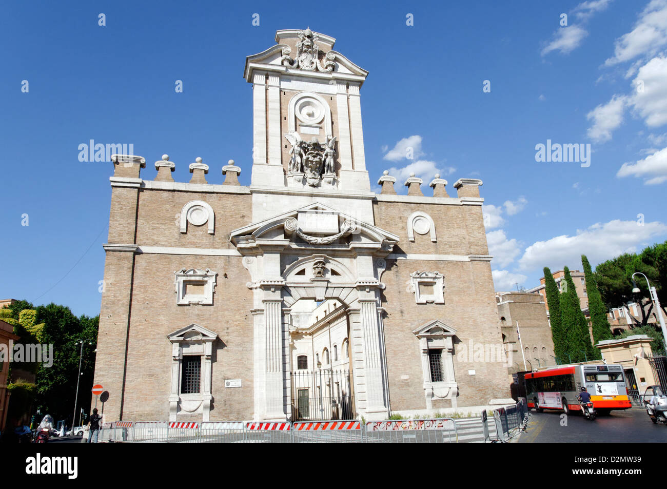 Rome. Italy. Porta Pia which is an ancient gate in the Aurelian walls in Rome and was built between the years 1561 and 1564. Stock Photo