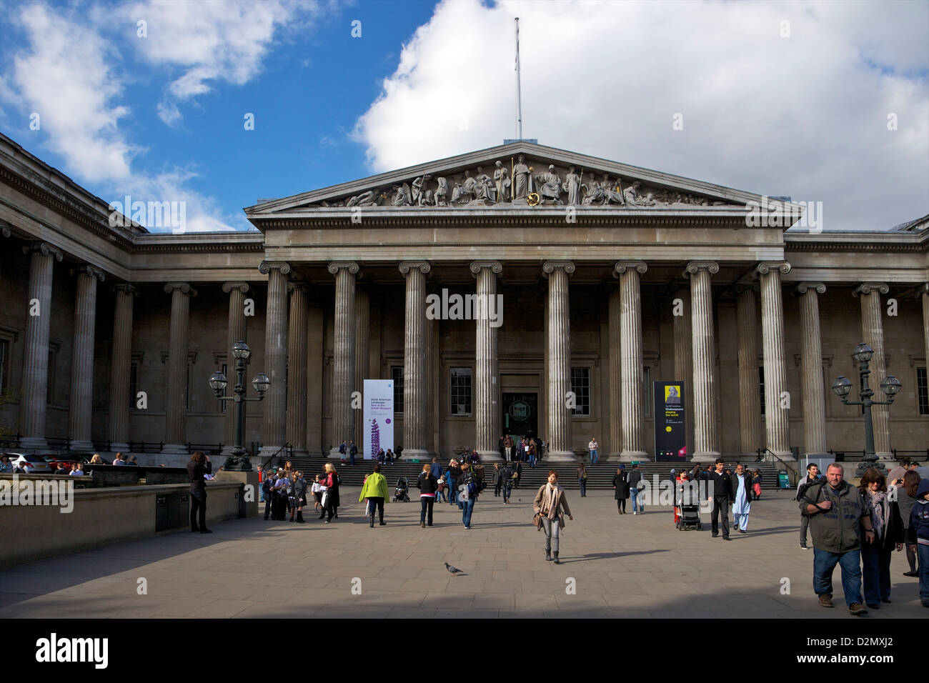 Classical facade of the British Museum, London, England, UK, GB, British Isles Stock Photo