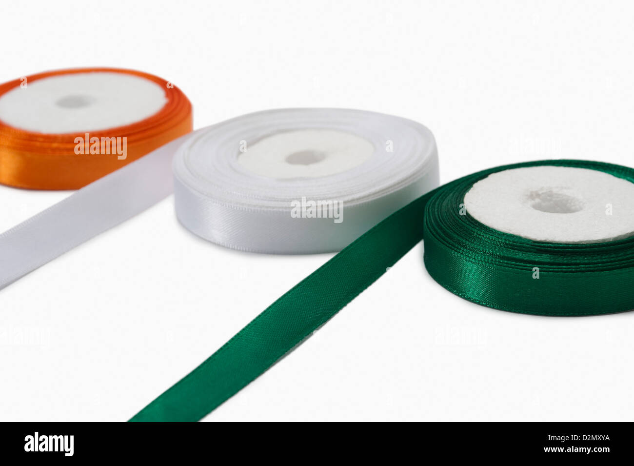 Ribbons representing Indian flag colors Stock Photo - Alamy