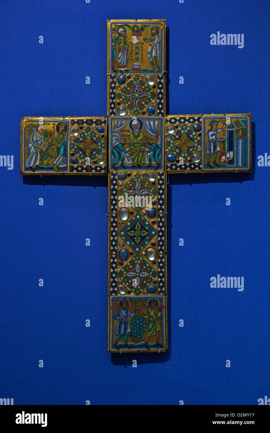 Altar or reliquary cross, 1170, Meuse Valley, France, British Museum, London, England, UK, GB, British Isles Stock Photo