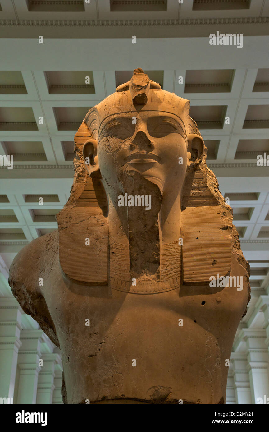 Colossal Statue of Amenhotep III, 1370 BC, Thebes, Egypt, British Museum, London, England, UK, GB, British Isles Stock Photo