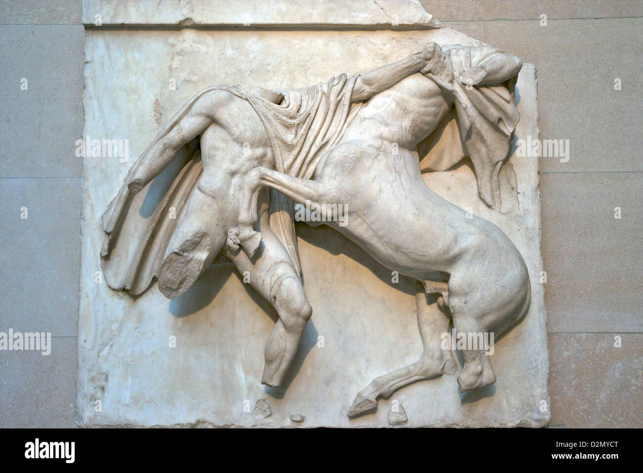 Centaur and Lapith fighting, South Metope, Parthenon British Museum, London, England, UK, GB, British Isles Stock Photo