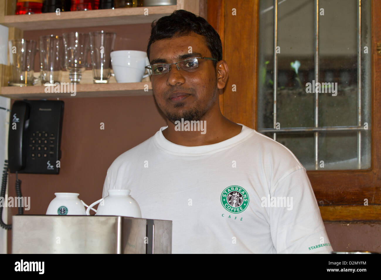 Piracy of Starbucks Coffee Logo in Hikkaduwa, Sri lanka. Stock Photo