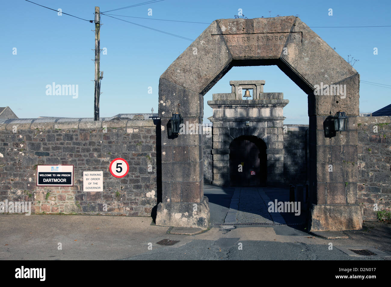 Main gate, Dartmoor Prison, Princetown, Dartmoor, Devon, England