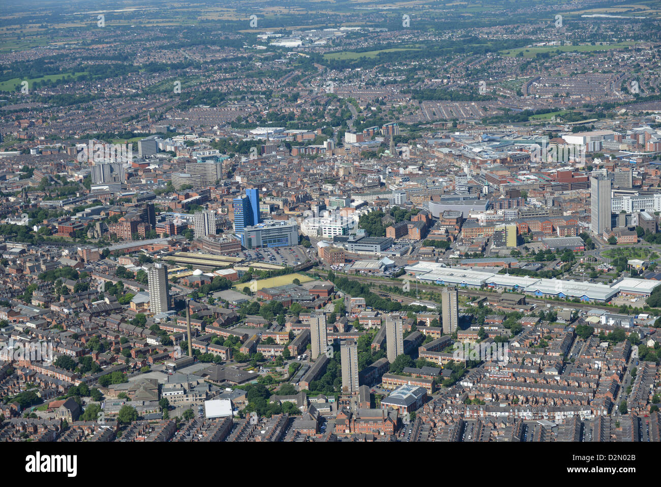 Aerial photograph of Leicester city centre Stock Photo