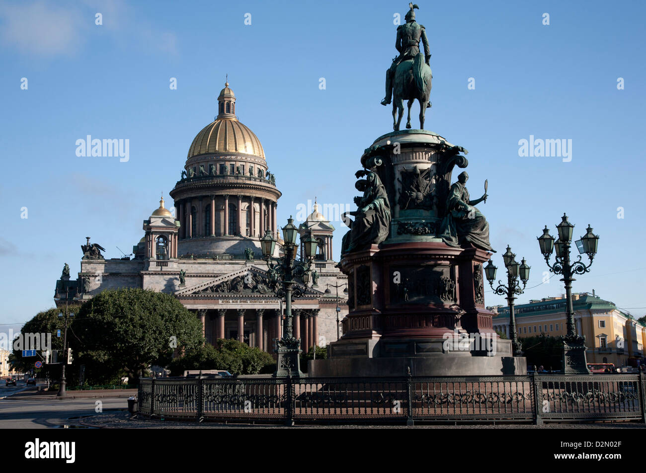 St. Isaacs Cathedral, St. Isaacs Square, St. Petersburg, Russia, Europe Stock Photo