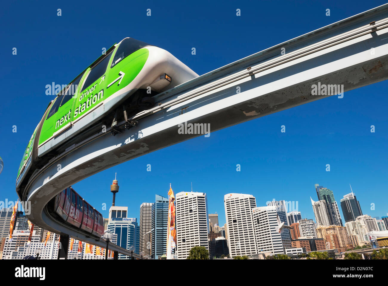 Monorail in Darling Harbour, Sydney, New South Wales, Australia, Pacific Stock Photo