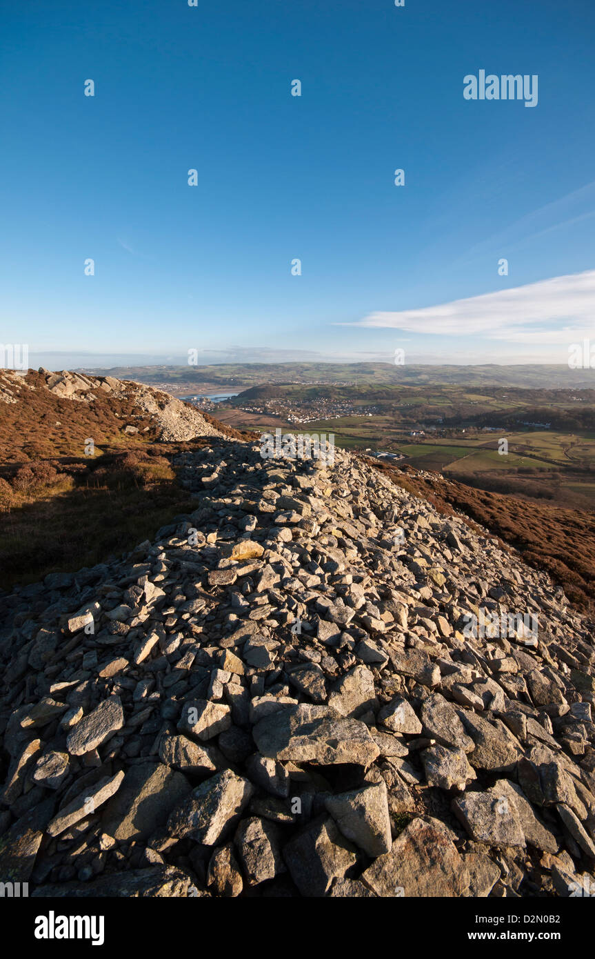 Conwy Mountain in North Wales view overlooking iron age hillfort with