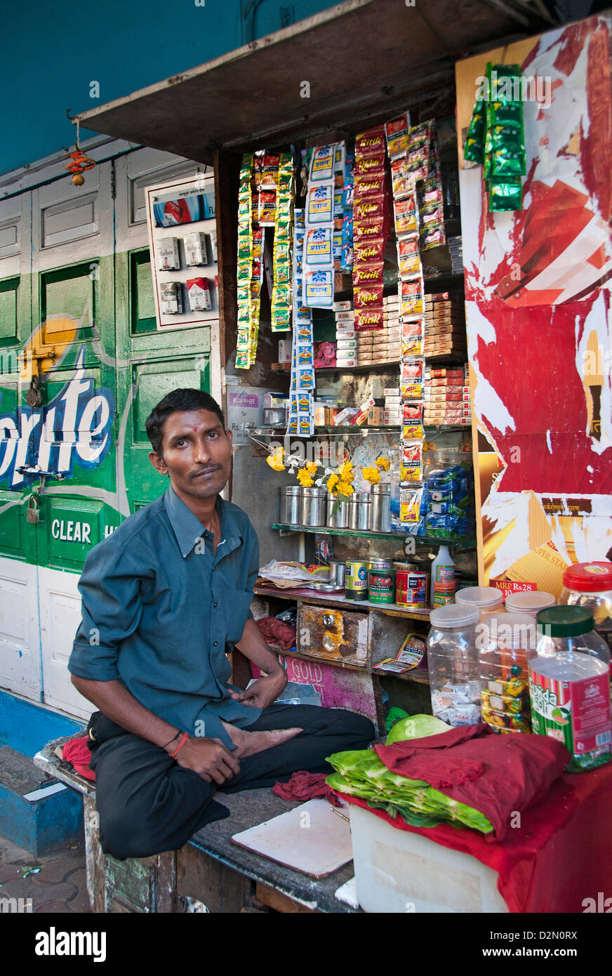 Mumbai ( Bombay ) India Mumbai India cigarette window store candy shop Stock Photo
