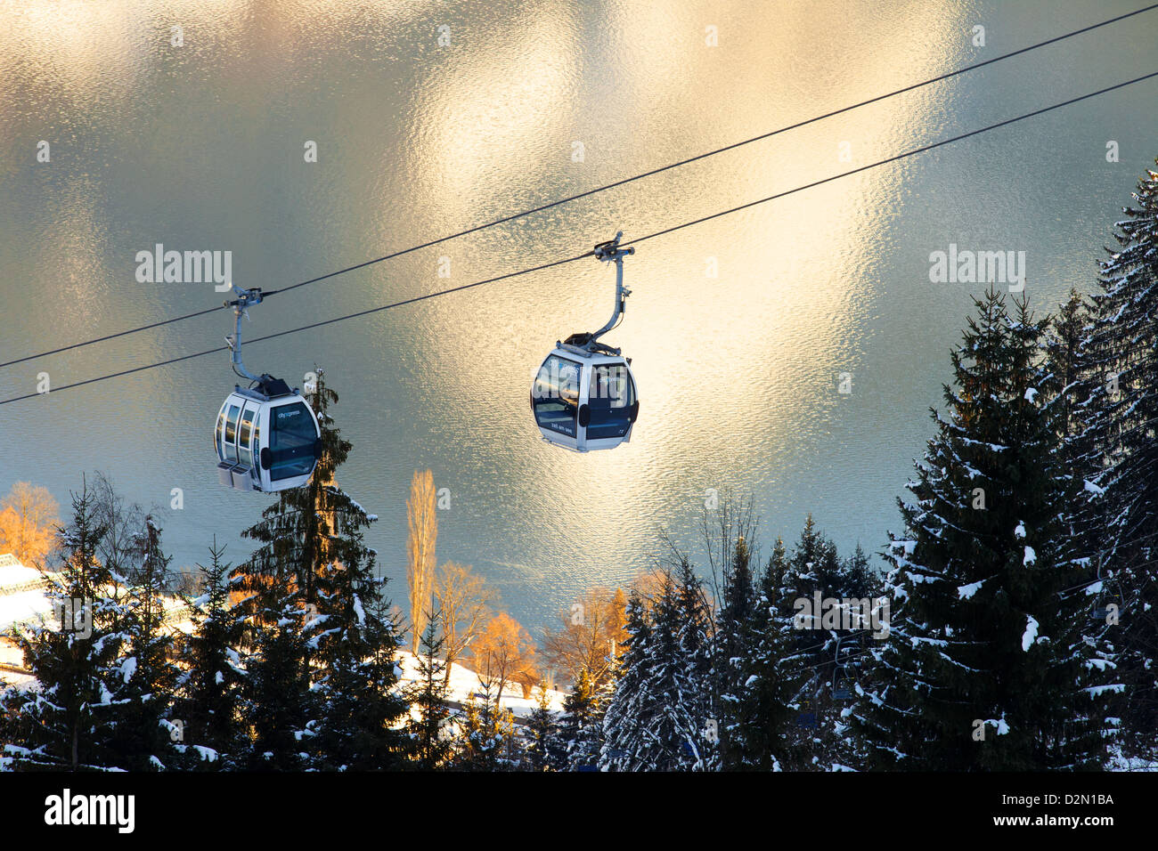 Ski lift, Zell am See, Austria Stock Photo