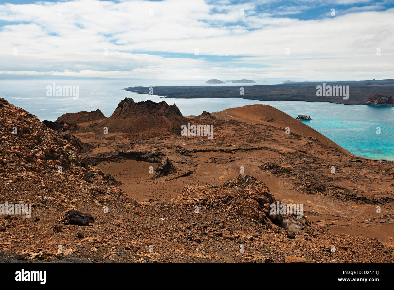 vulcanic landscape of Isla Bartolome, Galapagos Islands, Ecuador Stock Photo