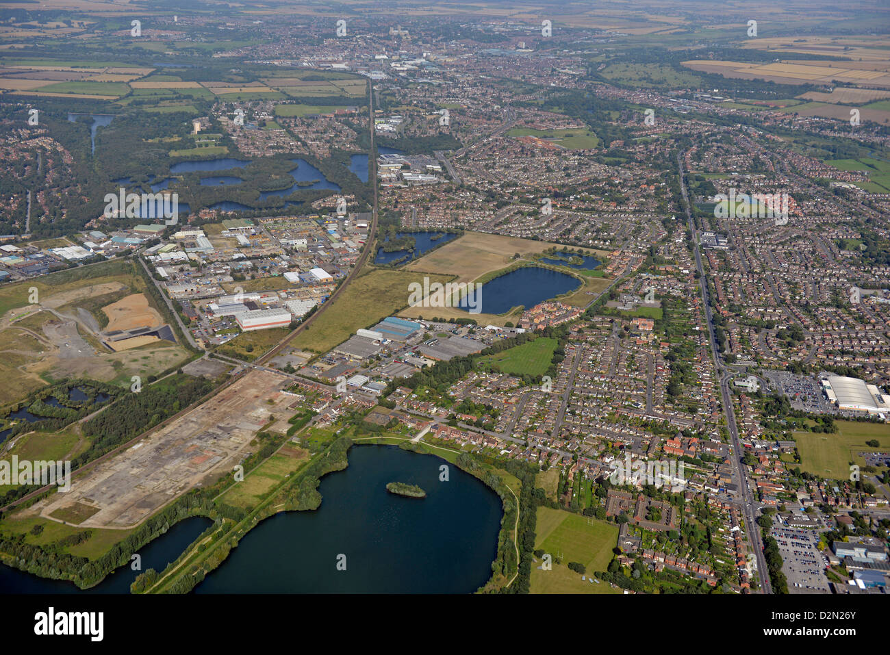 Aerial photograph of North Hykeham Lincoln Stock Photo