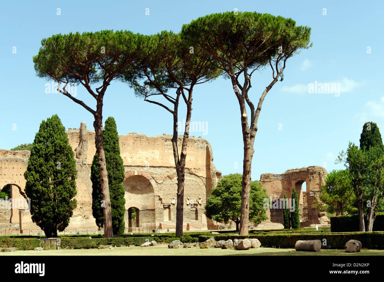 Rome. Italy. The Baths of Caracalla (Terme di Caracalla), the ancient Roman Public baths leisure centre completed in AD 217 Stock Photo