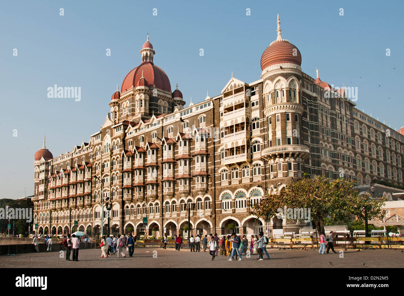 Taj Mahal Palace is a heritage, five-star, luxury hotel in the Colaba area of Mumbai, Maharashtra, India, situated next to the Gateway of India Stock Photo