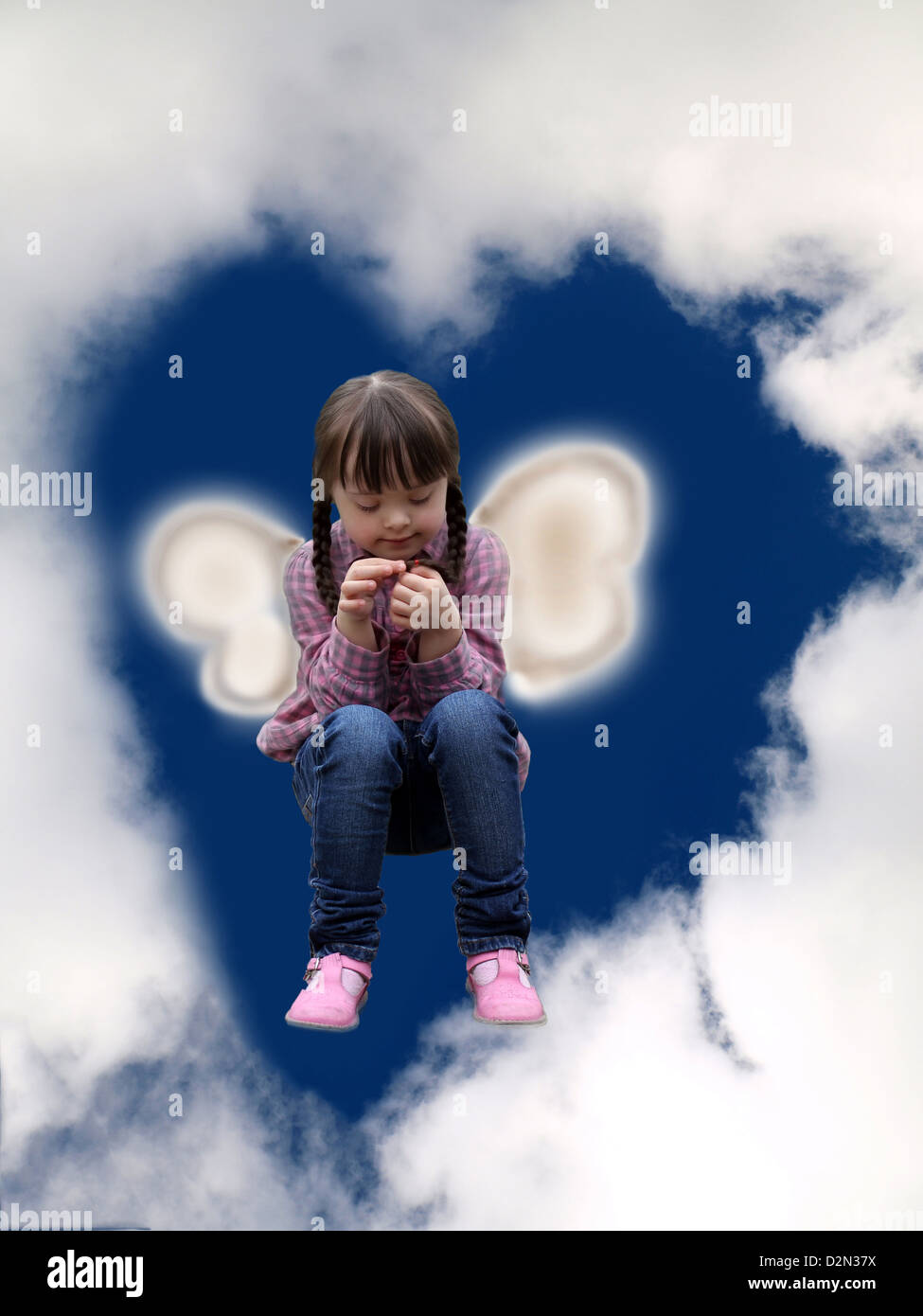 Little girl in the sky Stock Photo - Alamy