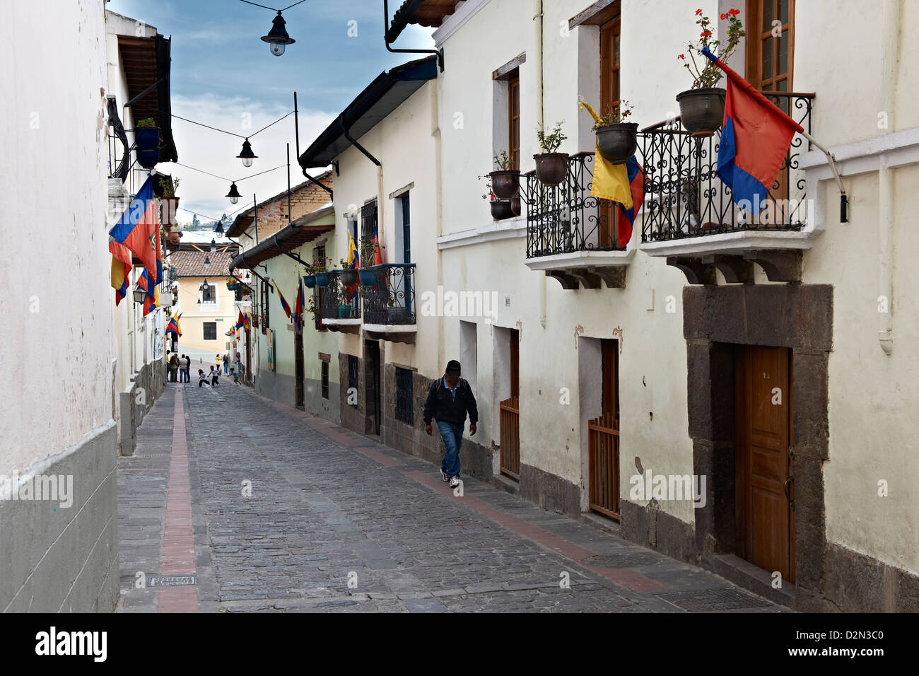 Calle de la Ronda, historical center of Quito, Ecuador Stock Photo