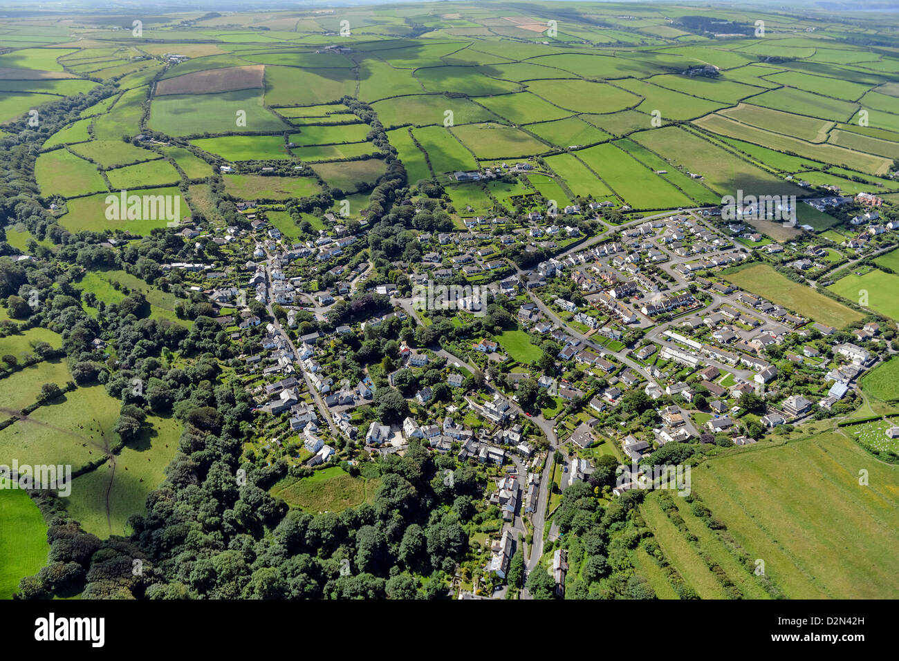 Aerial photograph of Boscastle in Cornwall Stock Photo