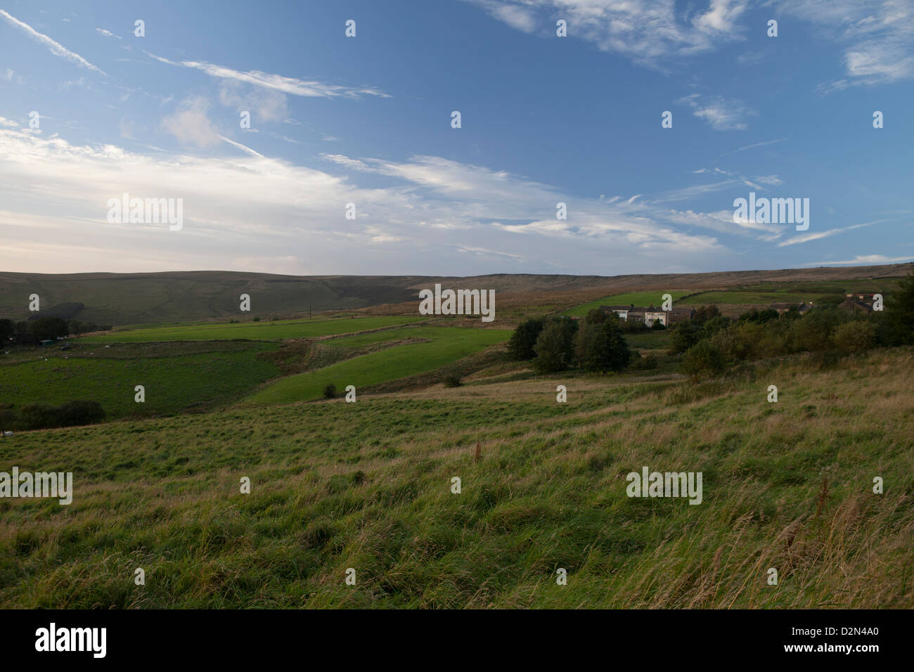 Traditional Pennine weavers cottages near below Standedge between Delph and Marsden in Saddleworth Stock Photo
