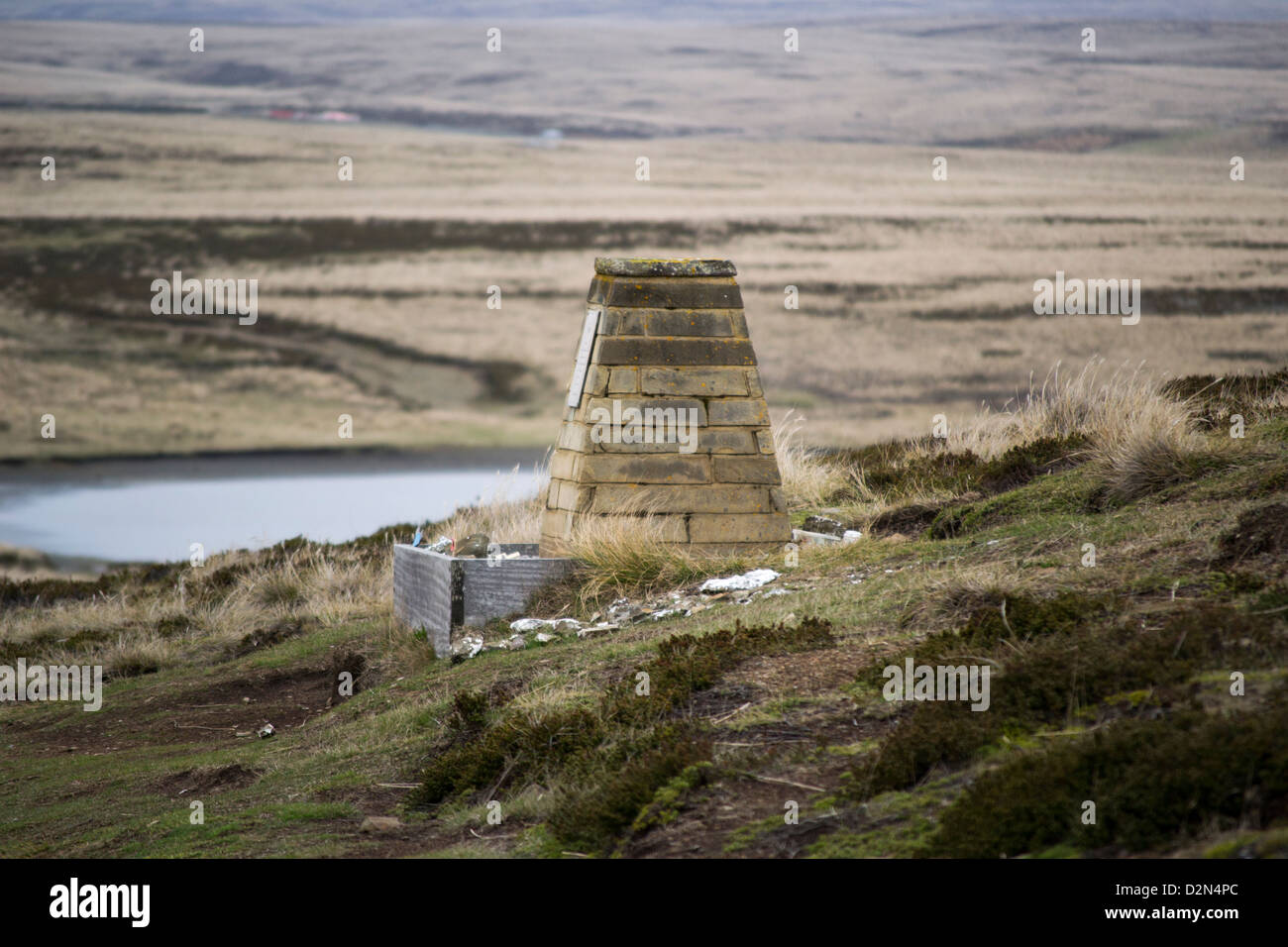 Falkland Island memorial to Lieutenant Colonel H Jones 1982 Stock Photo