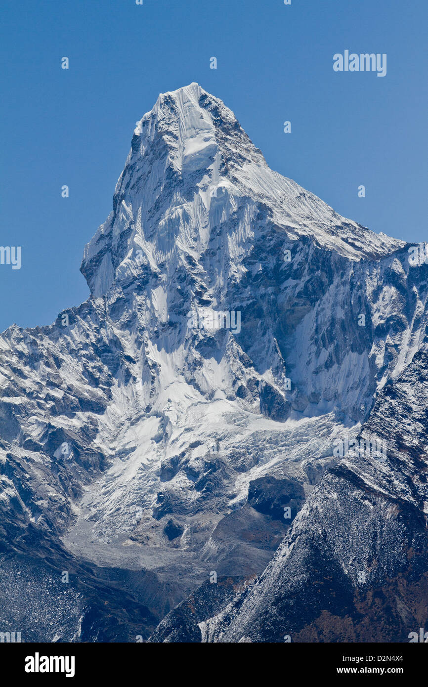 Ama Dablam Mountain In The Himalayan Range Of Eastern Nepal. The Main ...