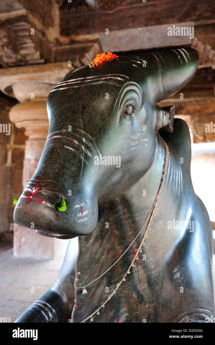 Bull Nandi at Pattadkal, Karnataka, India, Asia Stock Photo