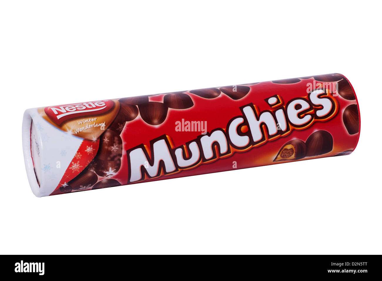 A tube of Nestle Munchies on a white background Stock Photo