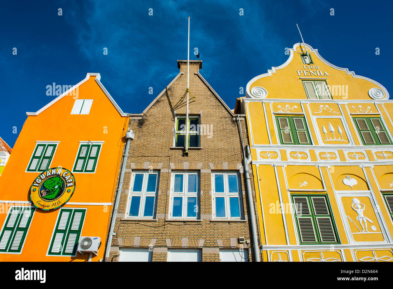 Dutch houses at the Sint Annabaai in Willemstad, Curacao, ABC Islands