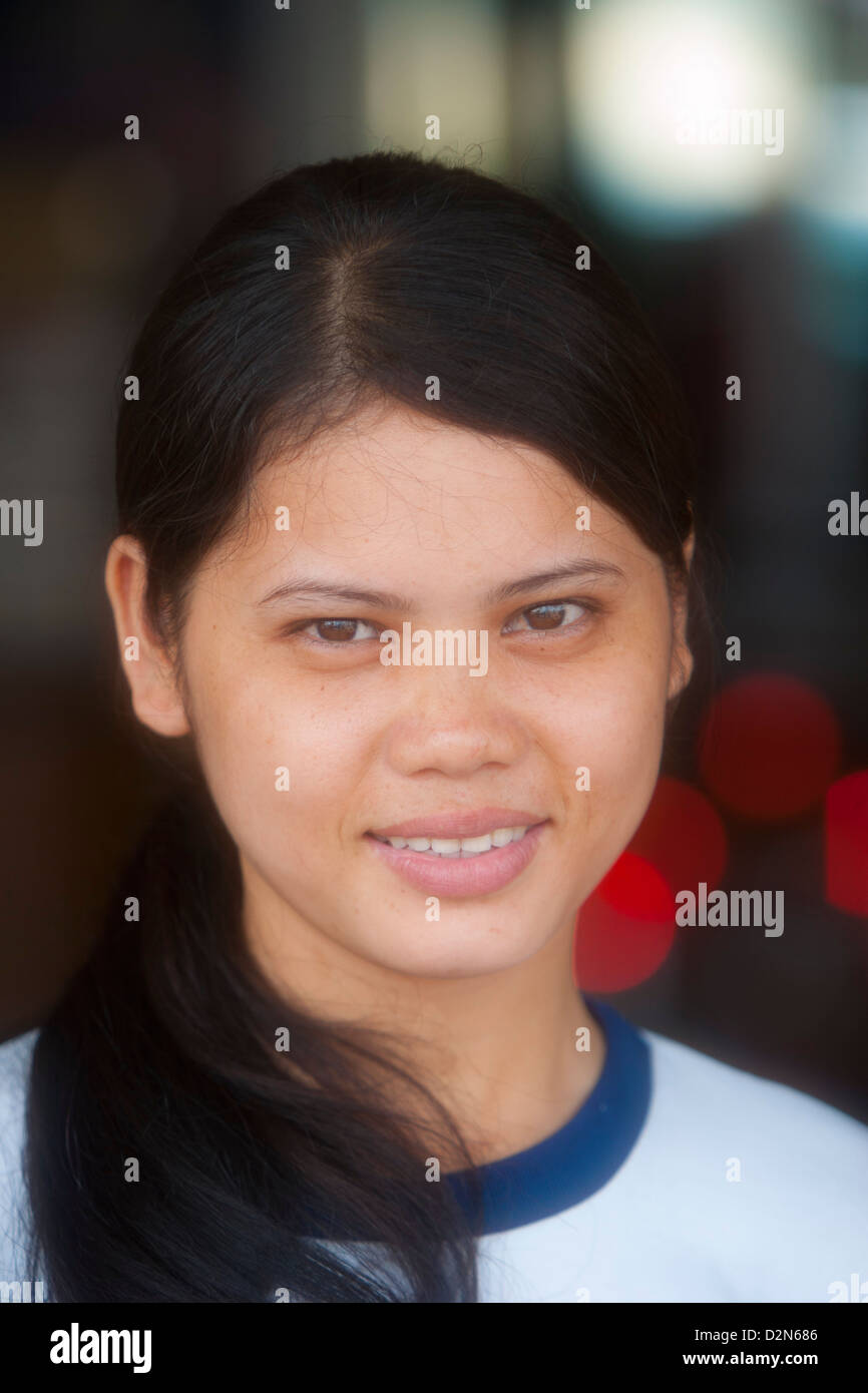 Woman, portrait, Phnom Penh, Cambodia, Indochina, Southeast Asia, Asia Stock Photo