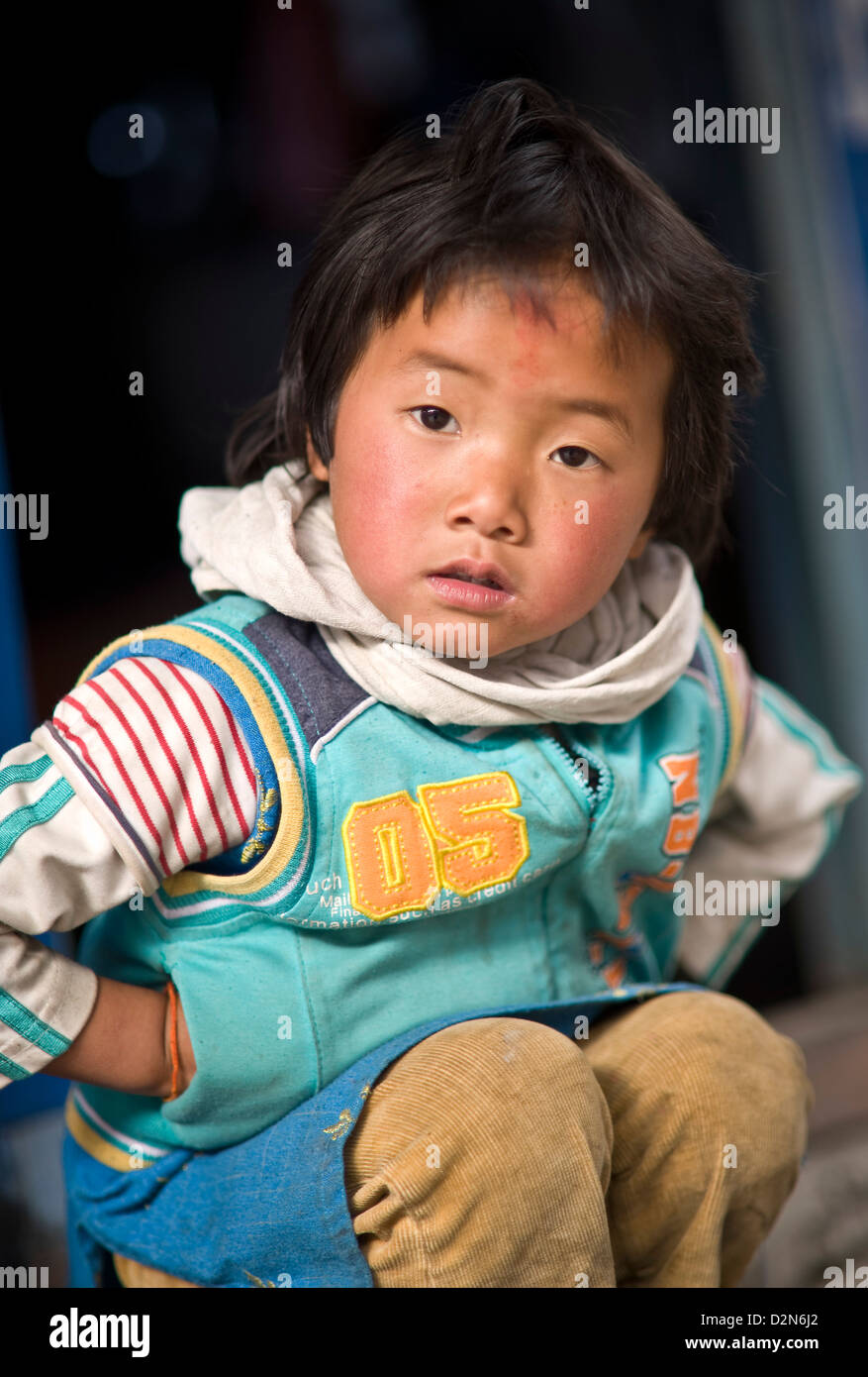 Portrait of Sunu Gurung, Sinuwa, Annapurna Himal, Nepal, Asia Stock Photo
