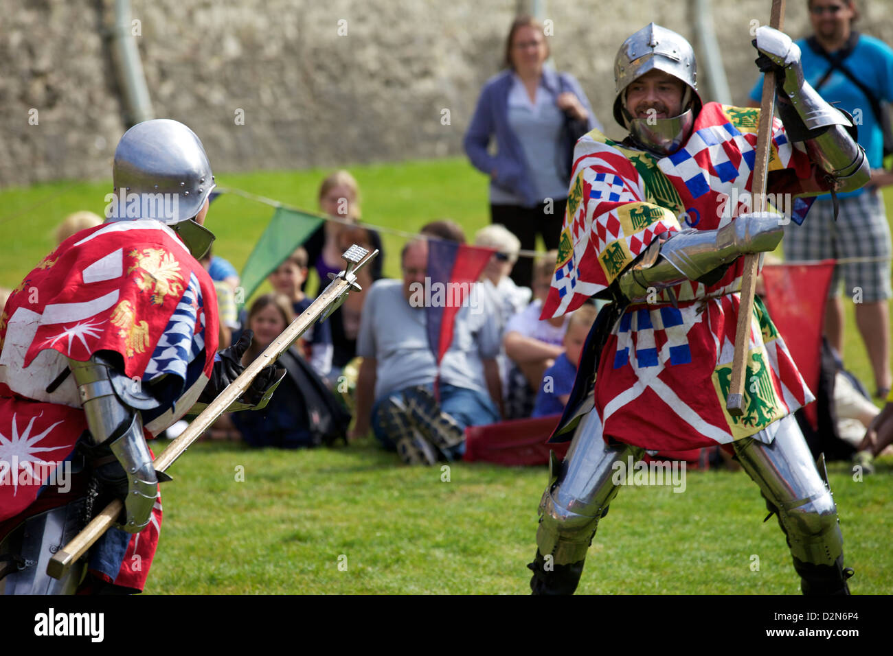 Reenactment of a knight's fight in the Tower of London, England, United Kingdom, Europe Stock Photo