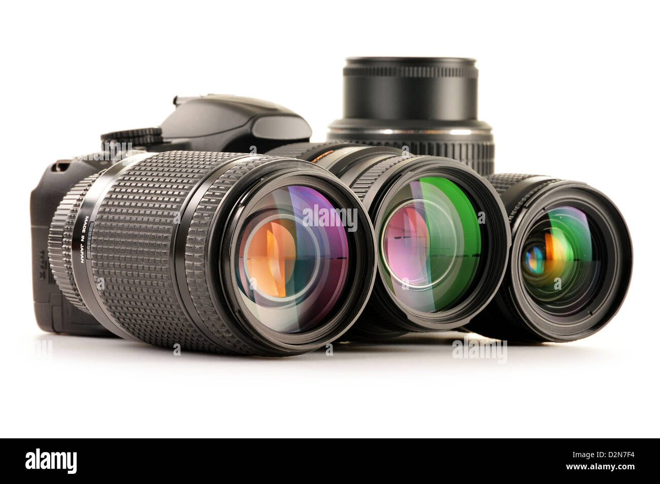 Composition with photo zoom lenses Stock Photo