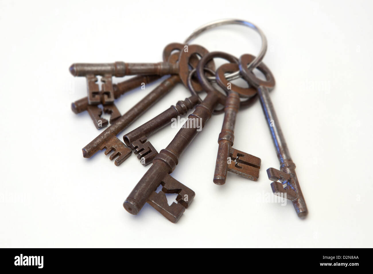 Bunch of old Fashioned Vintage Keys Stock Photo