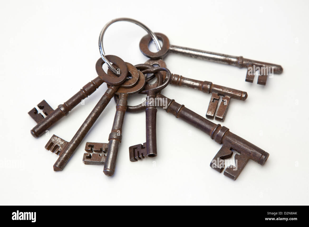 Bunch of old Fashioned Vintage Keys Stock Photo