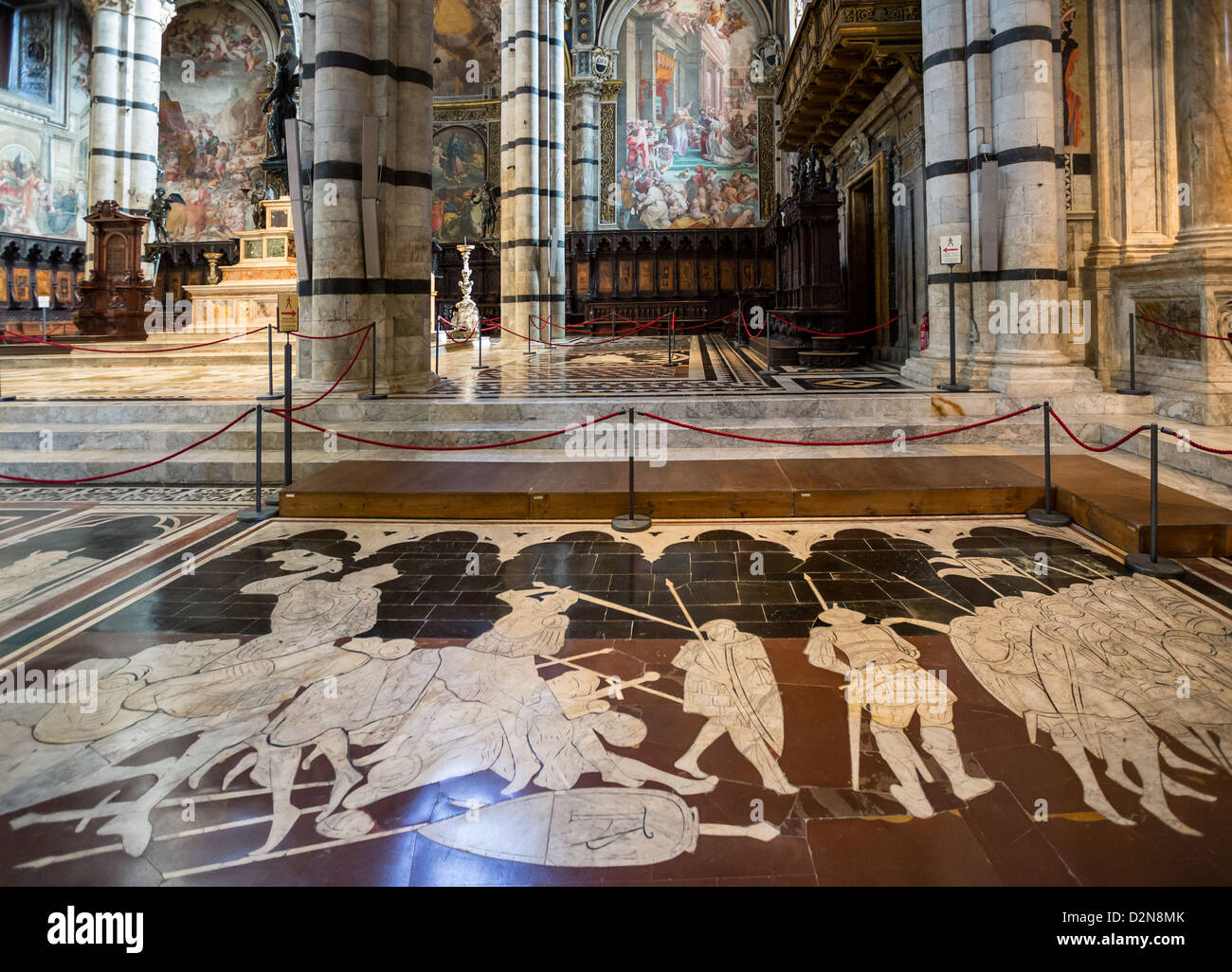 Italy, Siena, inlays of colored marbles of the Duomo's floor Stock