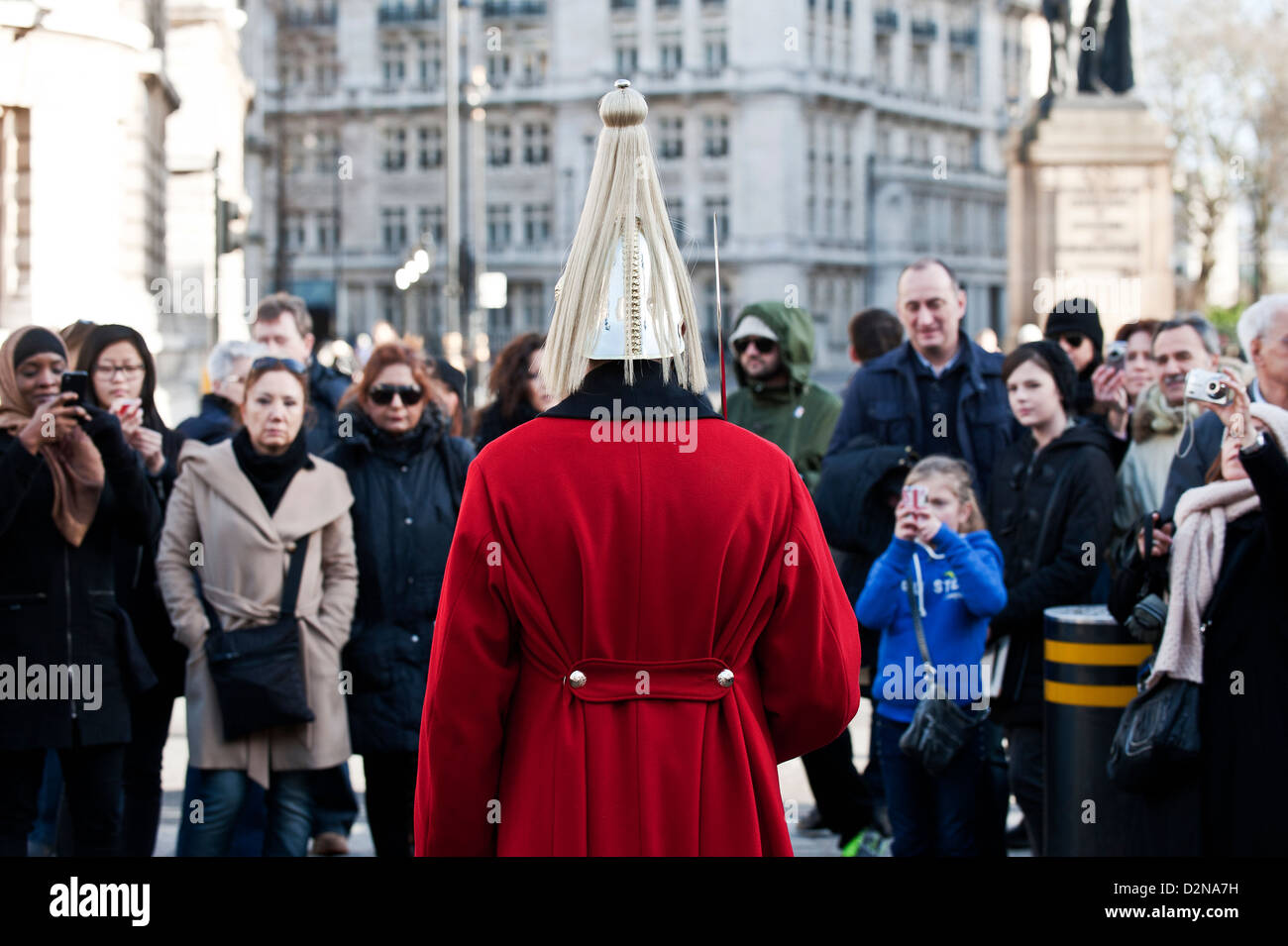 A trooper from the Horse Guards on sentry duty in London Stock Photo