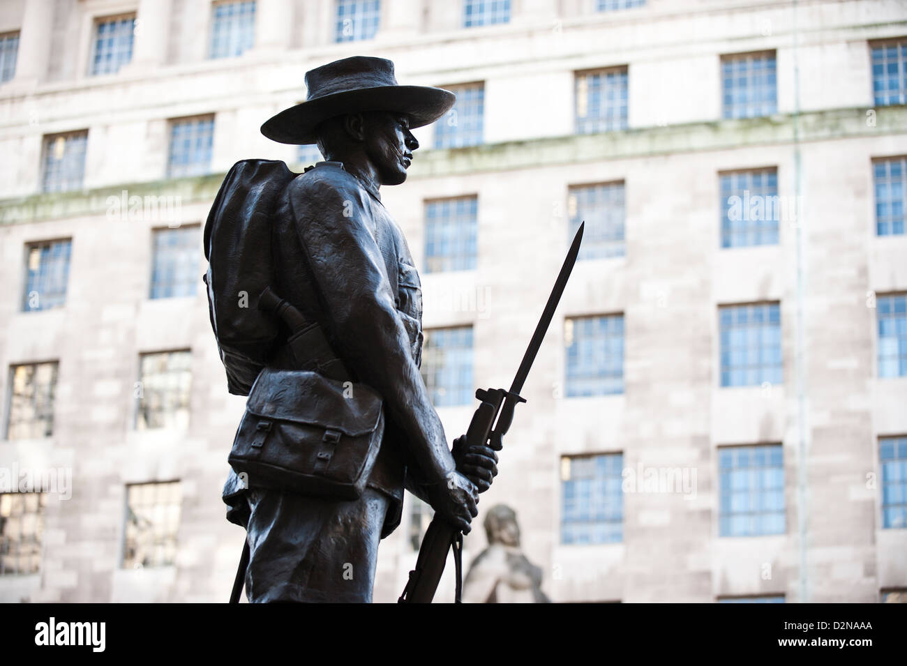 The monument to the Gurkha Soldier in London Stock Photo