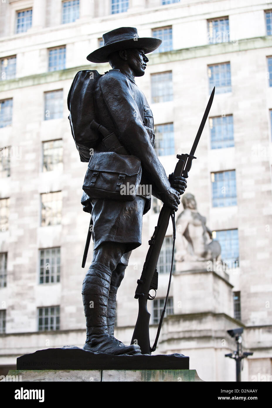 The monument to the Gurkha Soldier in London Stock Photo