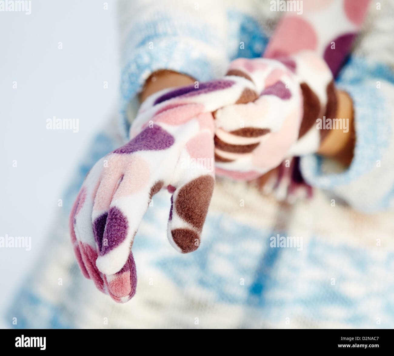 Girl wearing gloves Stock Photo Alamy