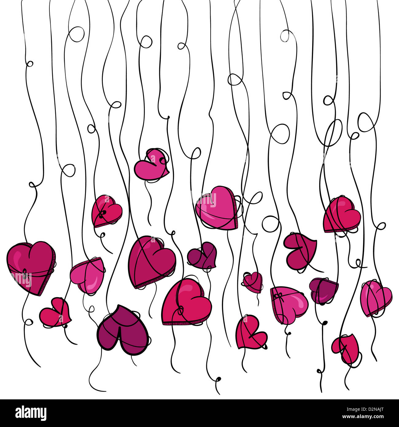 Valentine day spring flowers love heart isolated over white. Vector ...