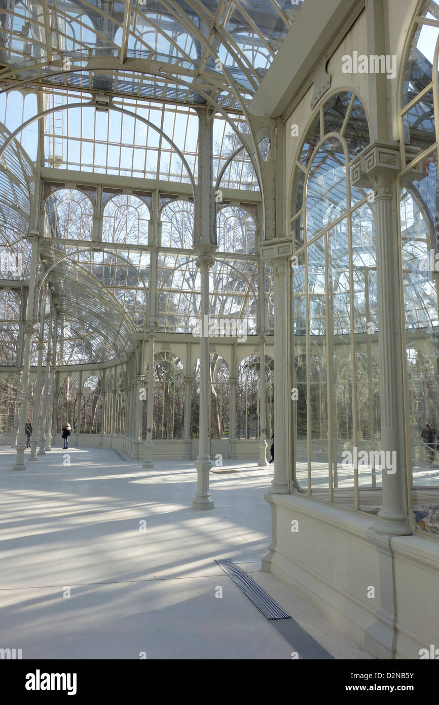 palacio cristal retiro madrid spain park parque glass house crystal palace Stock Photo