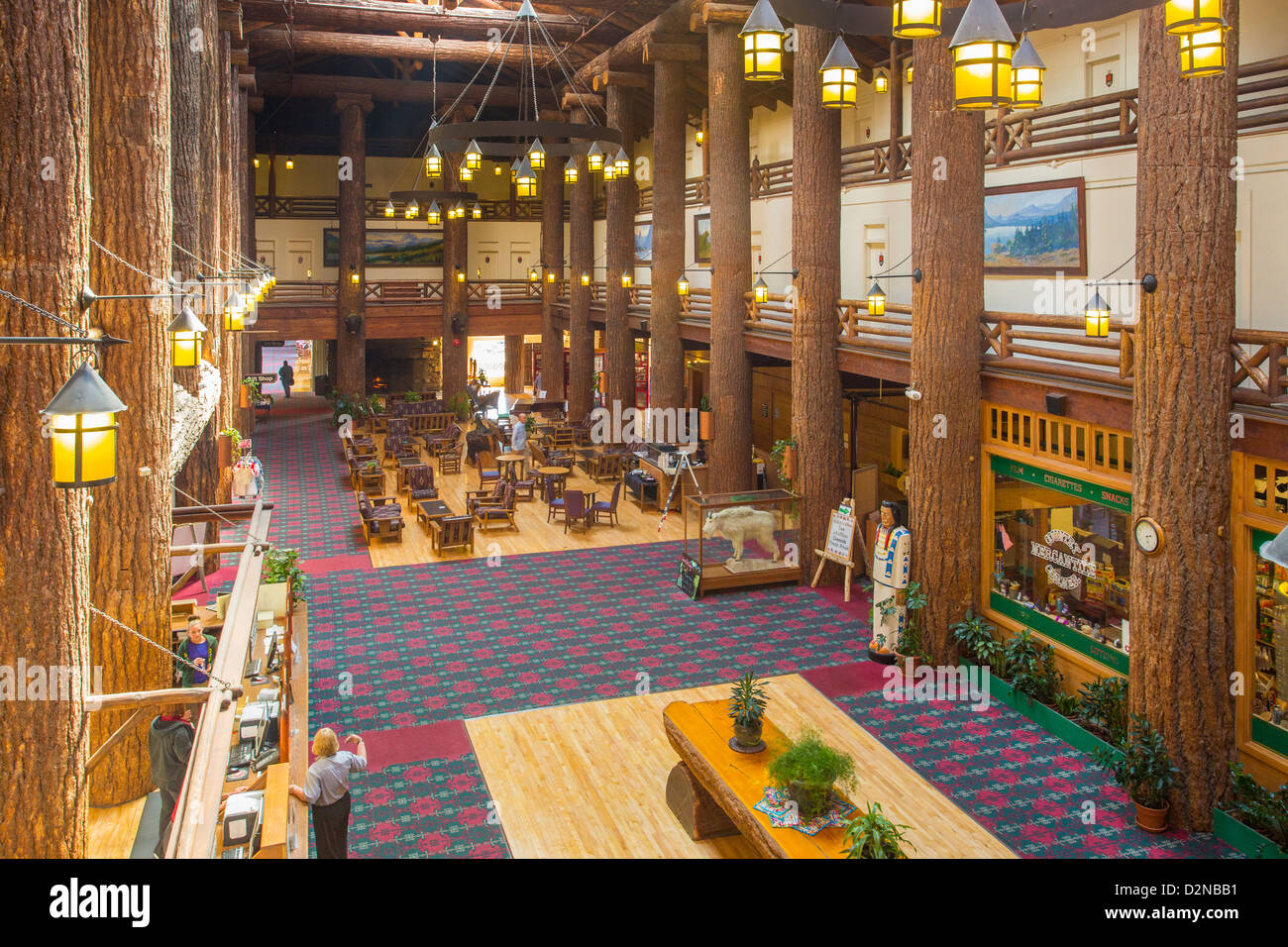 Interior of Glacier Park Lodge in East Glacier Park just outside